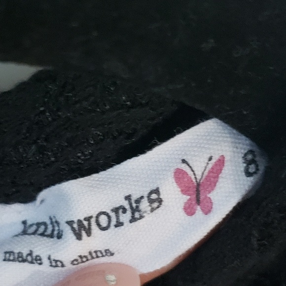 Knitworks Dress Girls 8 Burgundy Black Pearl Collar - Picture 2 of 3